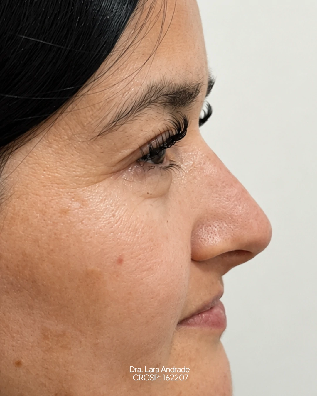 Perfil após a rinomodelação realizada pela Dra. Lara Andrade
